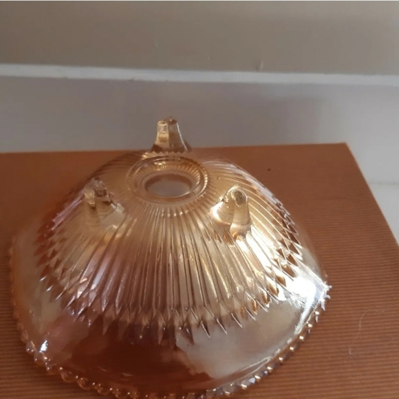 Vintage orange glass candy dish 3X6'' - Picture 4 of 4